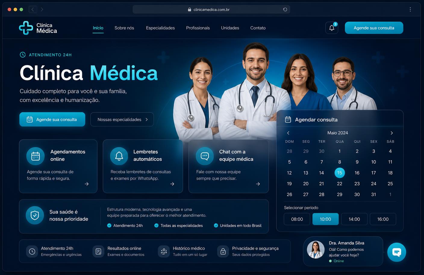 Site institucional: Site para clínicas médicas