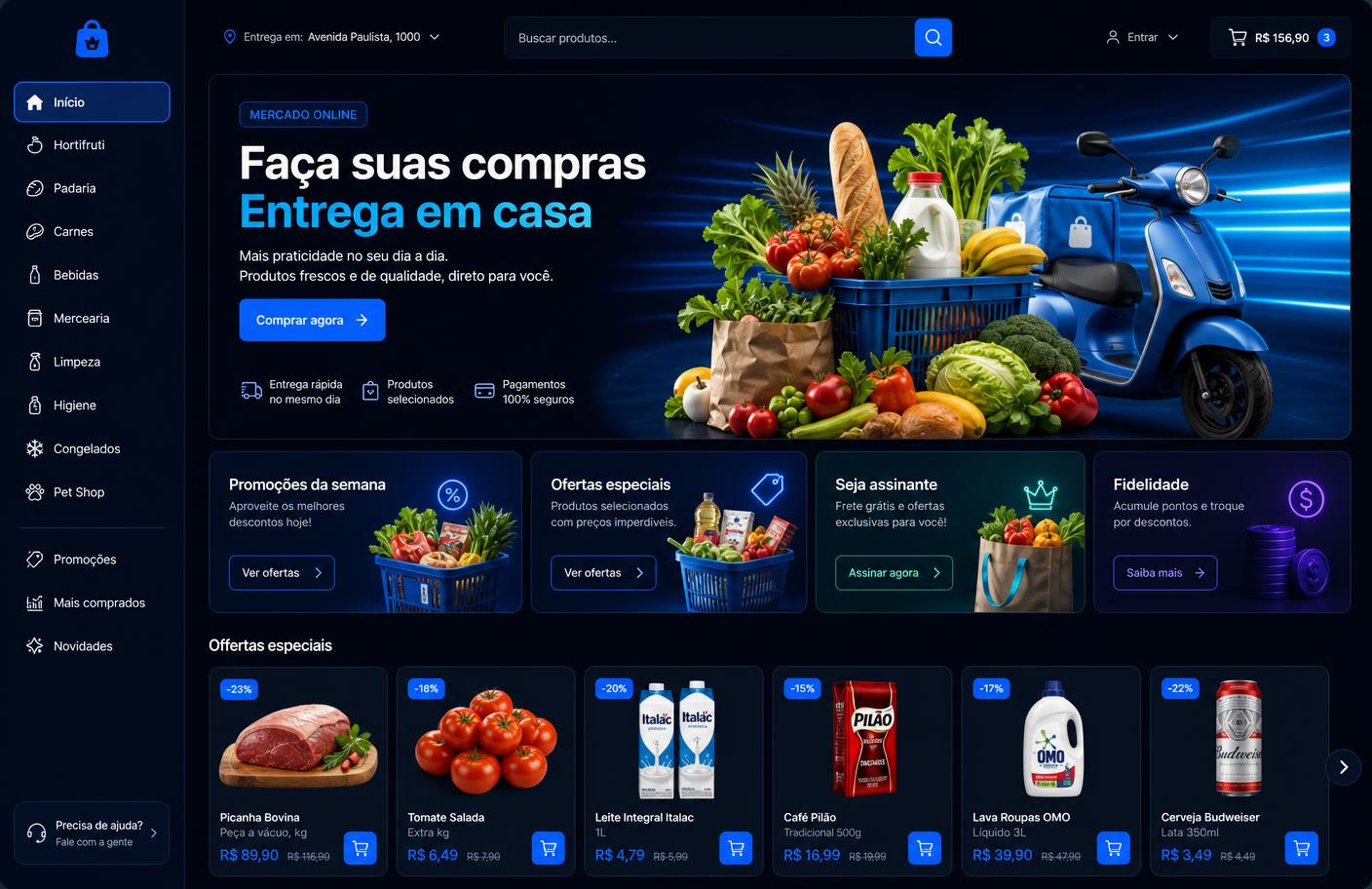 E-commerce: Site para supermercados e mercados